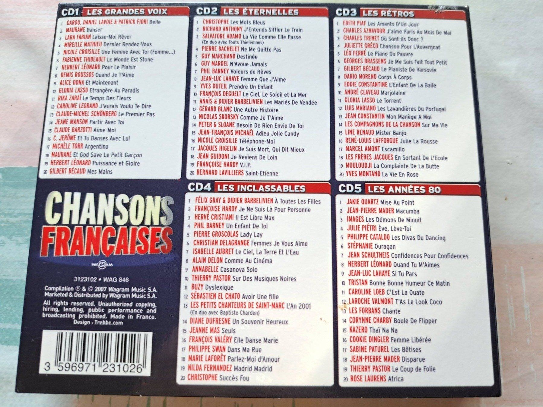CD: Cd Coffret Chansons Françaises 5 Cds – Usato da Pully venduto da bro_n52j 2