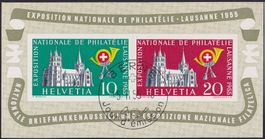 1955, W35 (Lausanne-Block) +franz ET-STEMPEL: BERNE, 250.-+