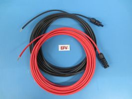 2x 15m Solar Anschlusskabel SET 4mm2 rt + sw MC4 einseitig