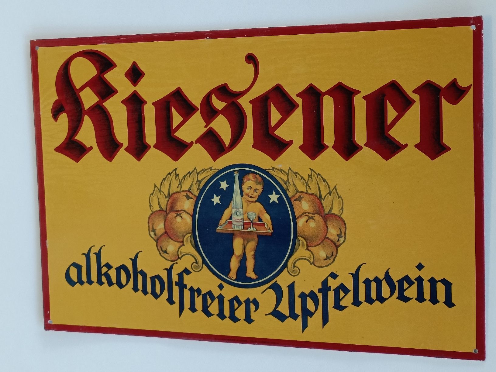 Insegne: Altes Werbe Blech Schild / Kiesener Apfelwein ca. 1930 – Usato da Brugg AG venduto da Ente015 2