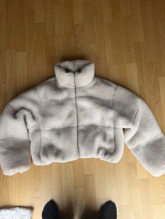 Cropped Teddy Jacket Miss Selfridge weiss 