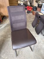 3 Freischwinger Stühle braun Metallgestell gebraucht