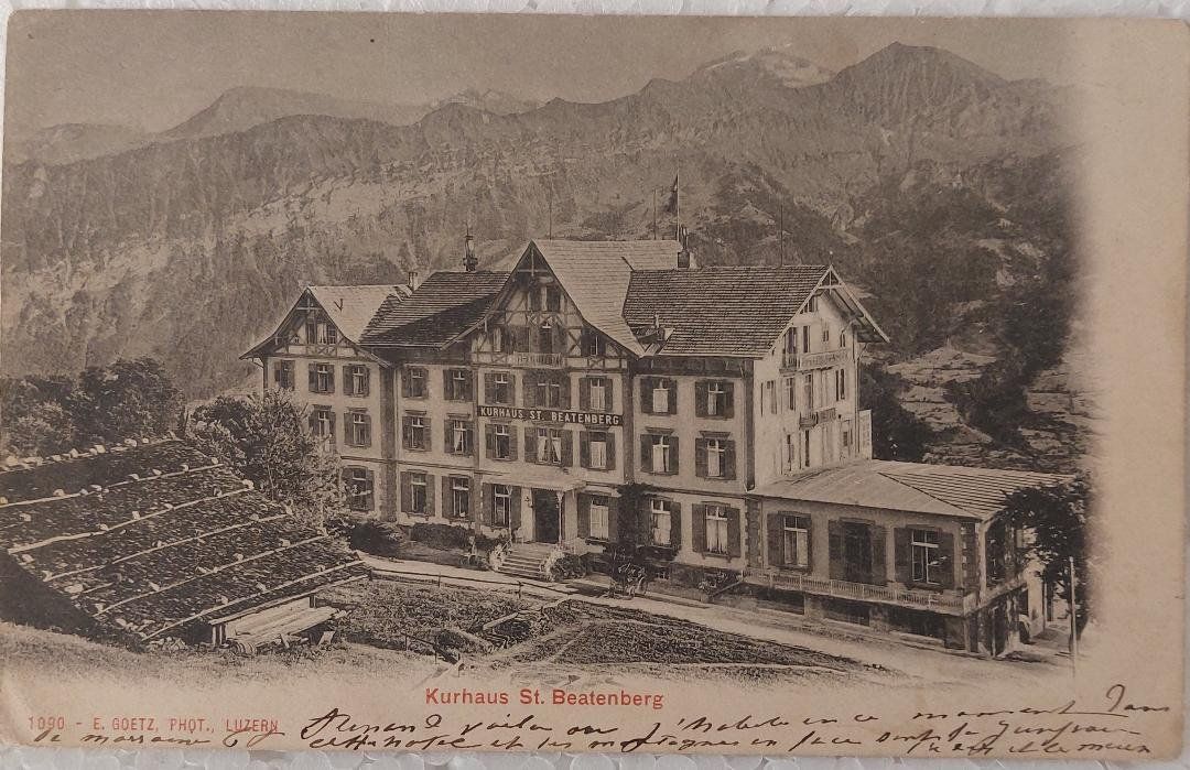 Cartoline postali: St. BEATENBERG - Kurshaus- 1901 – Usato da Delémont venduto da Domdom1