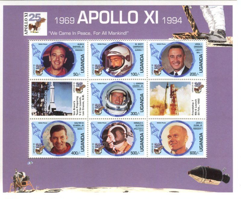 Tous les timbres: Block "Apollo 11". Uganda. – Neuf avec emballage d'origine à Basel par Butsch5