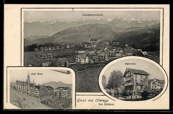 Cartoline postali: Oberegg /Heiden, Hotel Bären mit Depend – Usato da Berlin venduto da bartko-reher