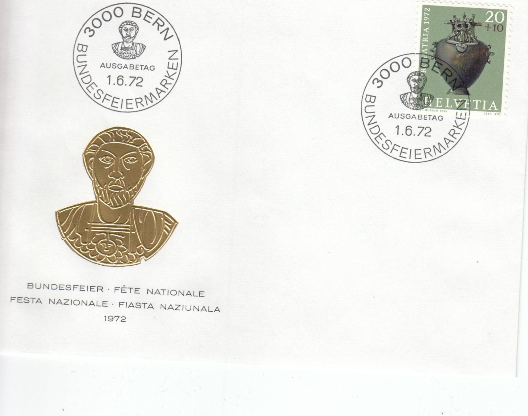 Tutti i francobolli: 1972 Pro Patria 4 FDC Einzelmarken – Usato da Spreitenbach venduto da Mustang_1105 1