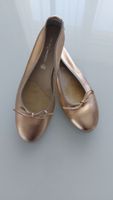 Elegante Damen-Ballerinas Gr. 40, Roségold, Leder - neu