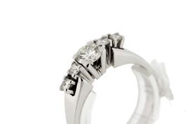 Solitär Ring mit 5 Brillanten ca. 0.63ct 18K Weissgold *S956
