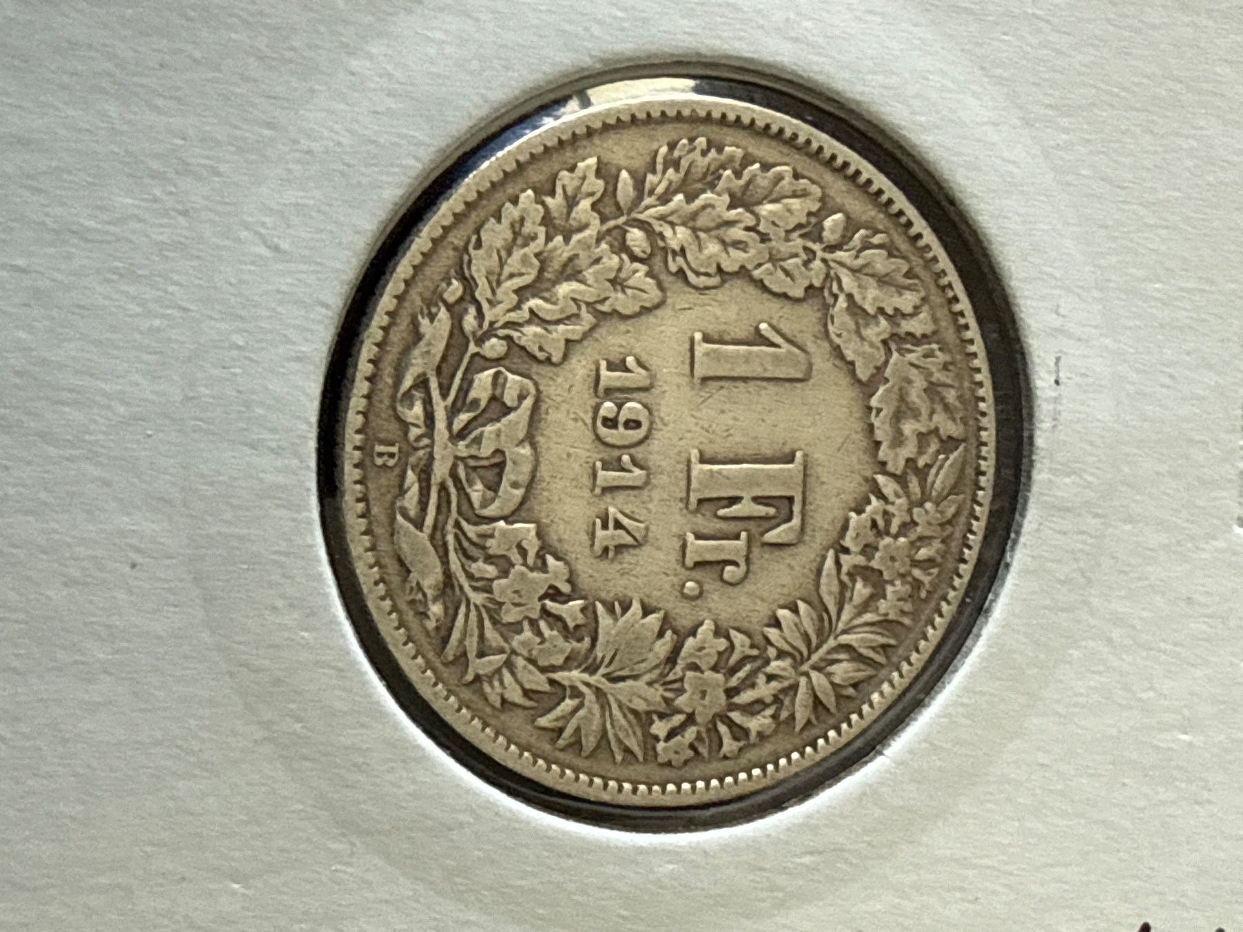 Tutti le monete: Swiss 1 franc 1914 Silver Coin – Usato da Pully venduto da ta571 1