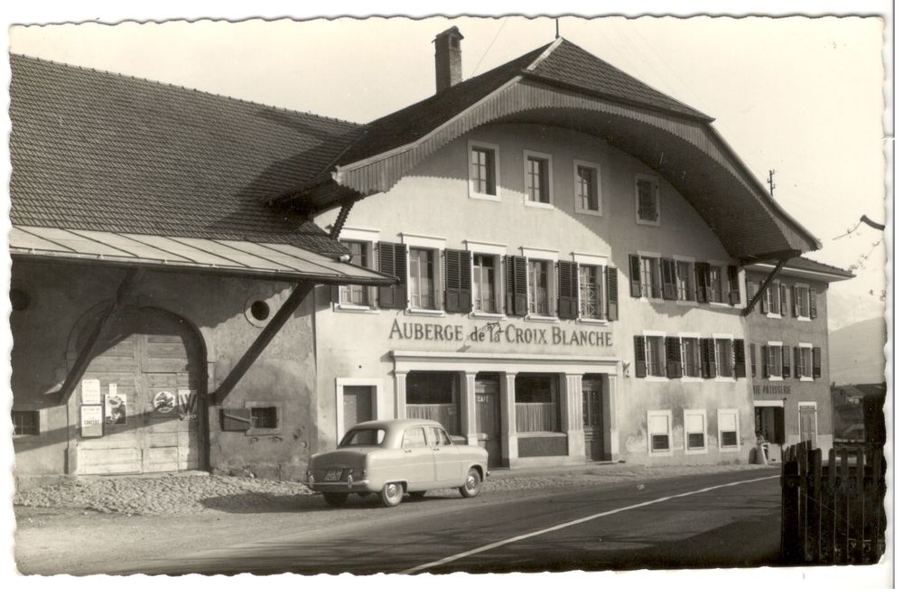 RIAZ Gruyère, Auberge de la Croix Blanche, oldtimer, ca 1950 Kaufen