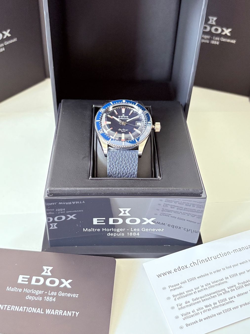 Edox Orologi: Edox SkyDiver 38 Date Automatic Special Edition New/Garantie – Nuovo e nell'imballaggio originale da Genève venduto da GLwatchsa 7