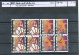 2005 "Weihnachtsbräuche", Viererblock, ET - Stempel