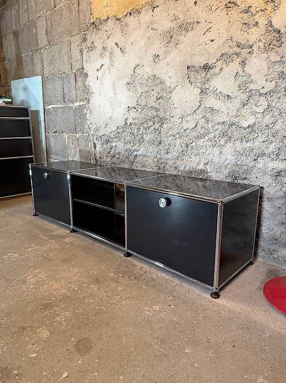 USM Mobili TV: USM Haller Lowboard TV Möbel schwarz – Usato da Schalunen venduto da Schwende2 1