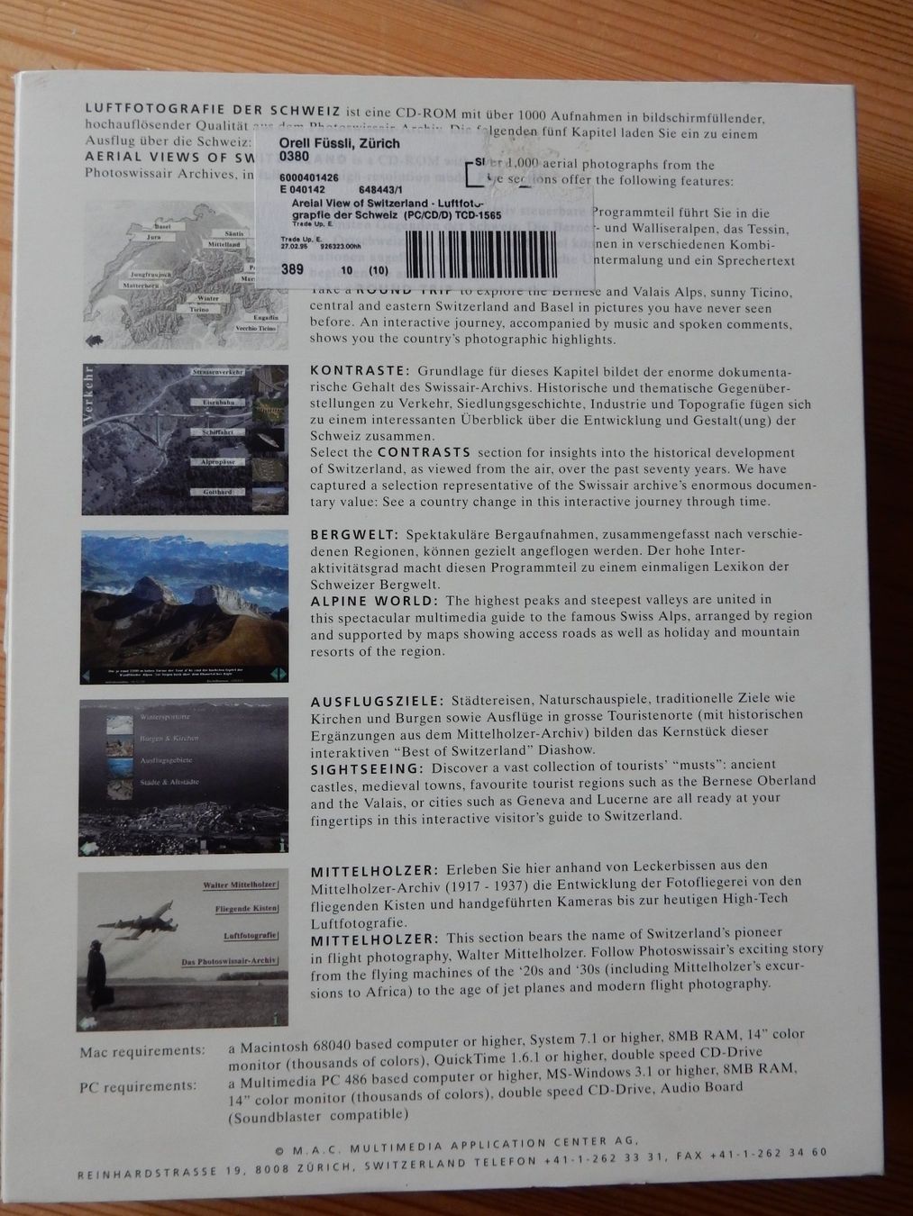 CD & DVD vergini: Luftfotografie der Schweiz - CD-Rom in Geschenkpackung – Nuovo (secondo la descrizione) da Jona venduto da JOberg_25 1