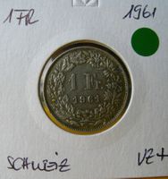 Schweiz / 1 Franken 1961 ( grüne Markierung ), vz+