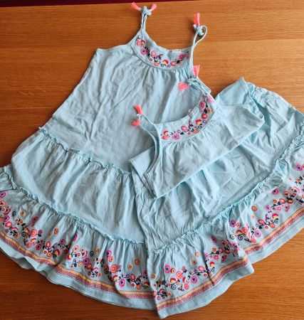 Sommerkleid im Doppel Gr. 128 (gross geschnitten)
