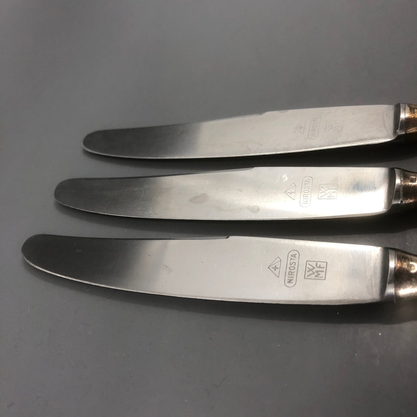 WMF Posate: 3 Dessertmesser versilbert WMF Modell 1900 Art Deco – Usato da Basel venduto da Tiabeanie 6