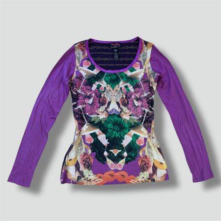 Custo Barcelona retro colourful long sleeve y2k shirt retro