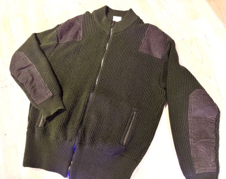 "ALMENRAUSCH" Pullover - Militärstil - Olivegrün / Braun