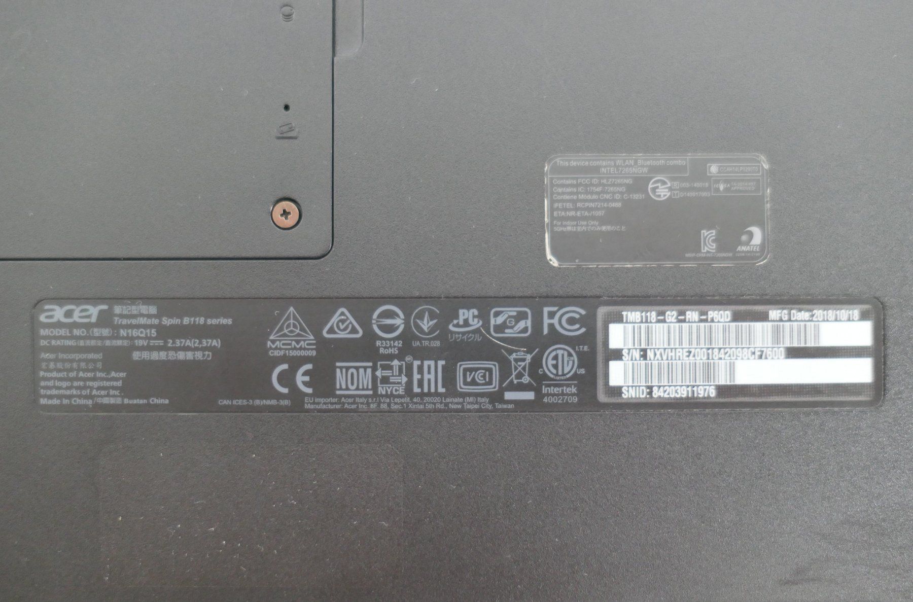Acer Notebook: ACER NOTEBOOK TRAVEL MATE SPIN B118 SERIES – Usato da Münchenstein venduto da VSPBL-Verkauf 6