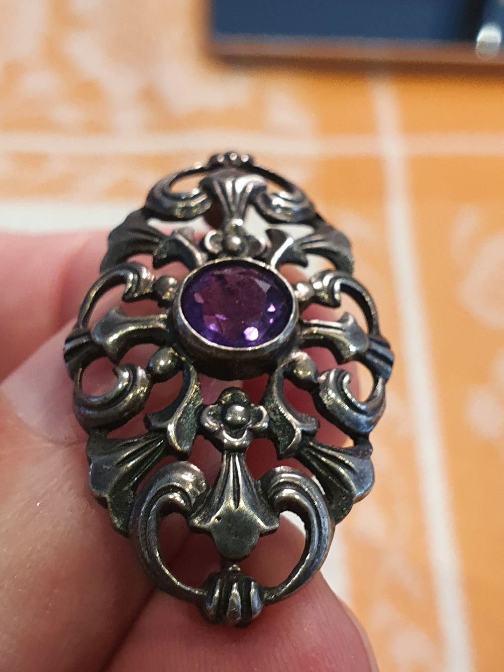 Spille & Fermagli: Jugendstil Designer 800er Silber Amethyst Brosche – Usato da Wohlen AG venduto da palmsprings 9