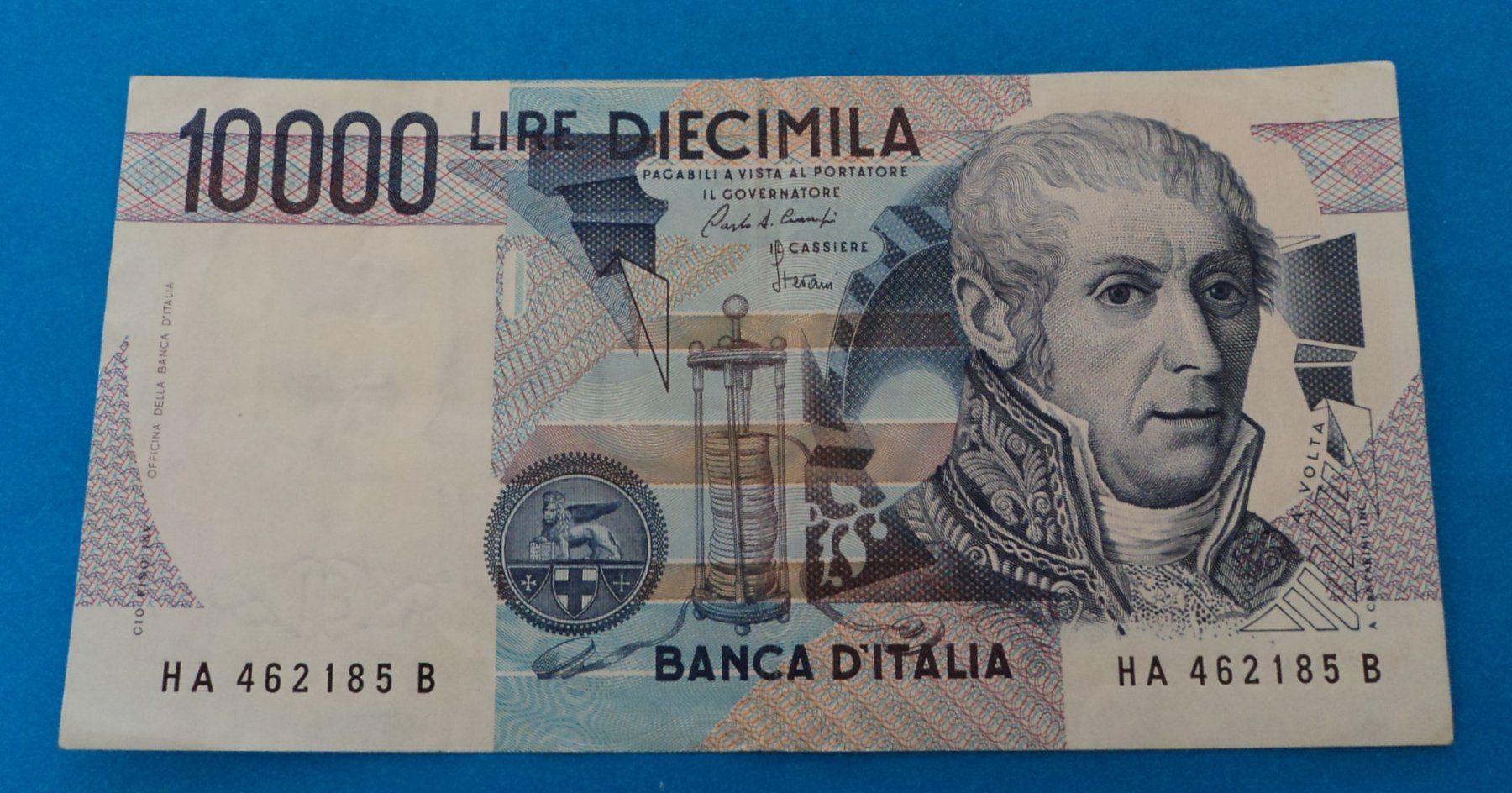 Banknoten: Italien: 10000 Lire A. Volta 1984, SS. – Gebraucht aus Basel von maripas17