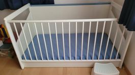 Kinderbett weiss/blau