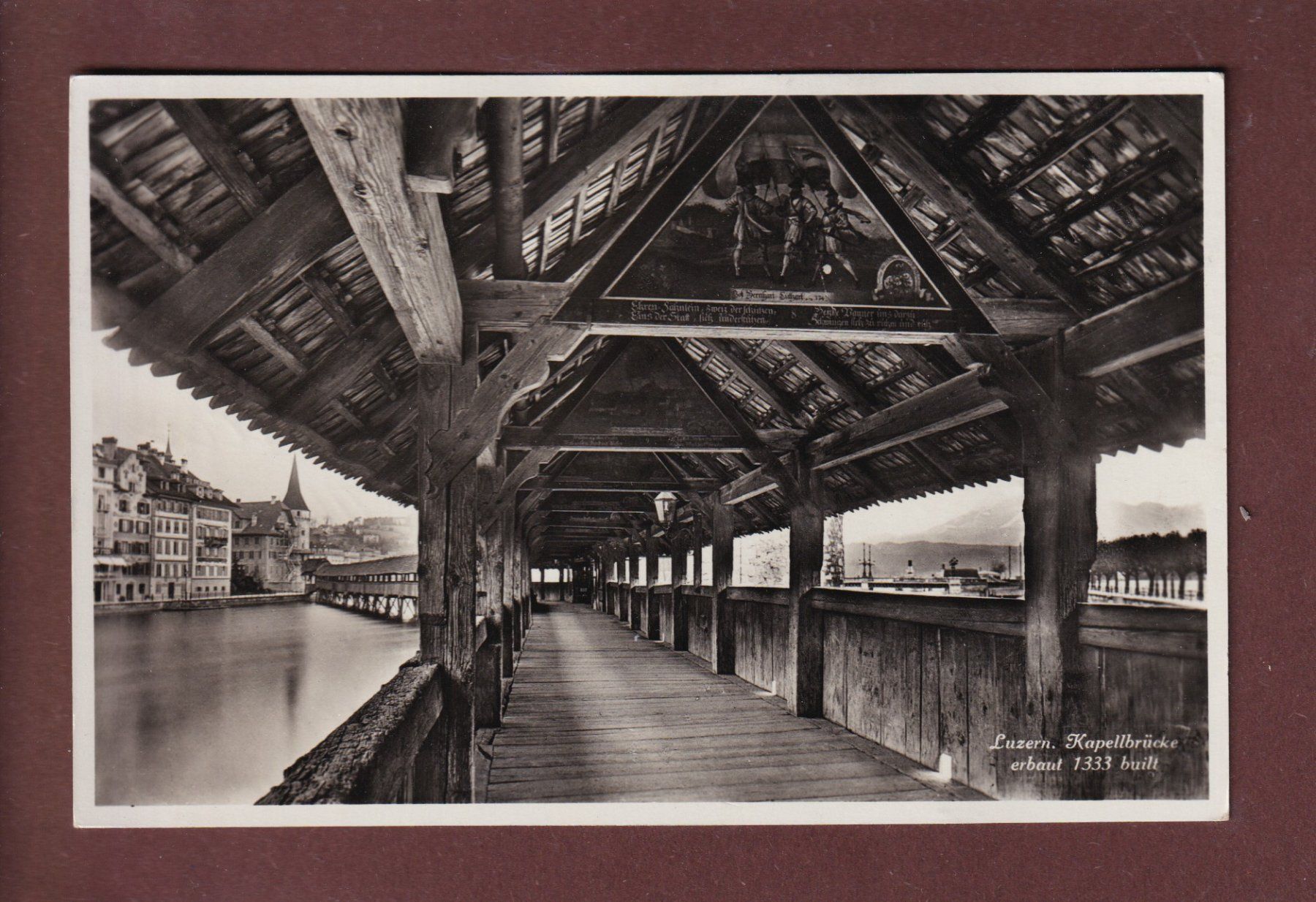 Cartoline postali: LUZERN - Kapellbrücke - 1937 – Usato da Pully venduto da nicecards