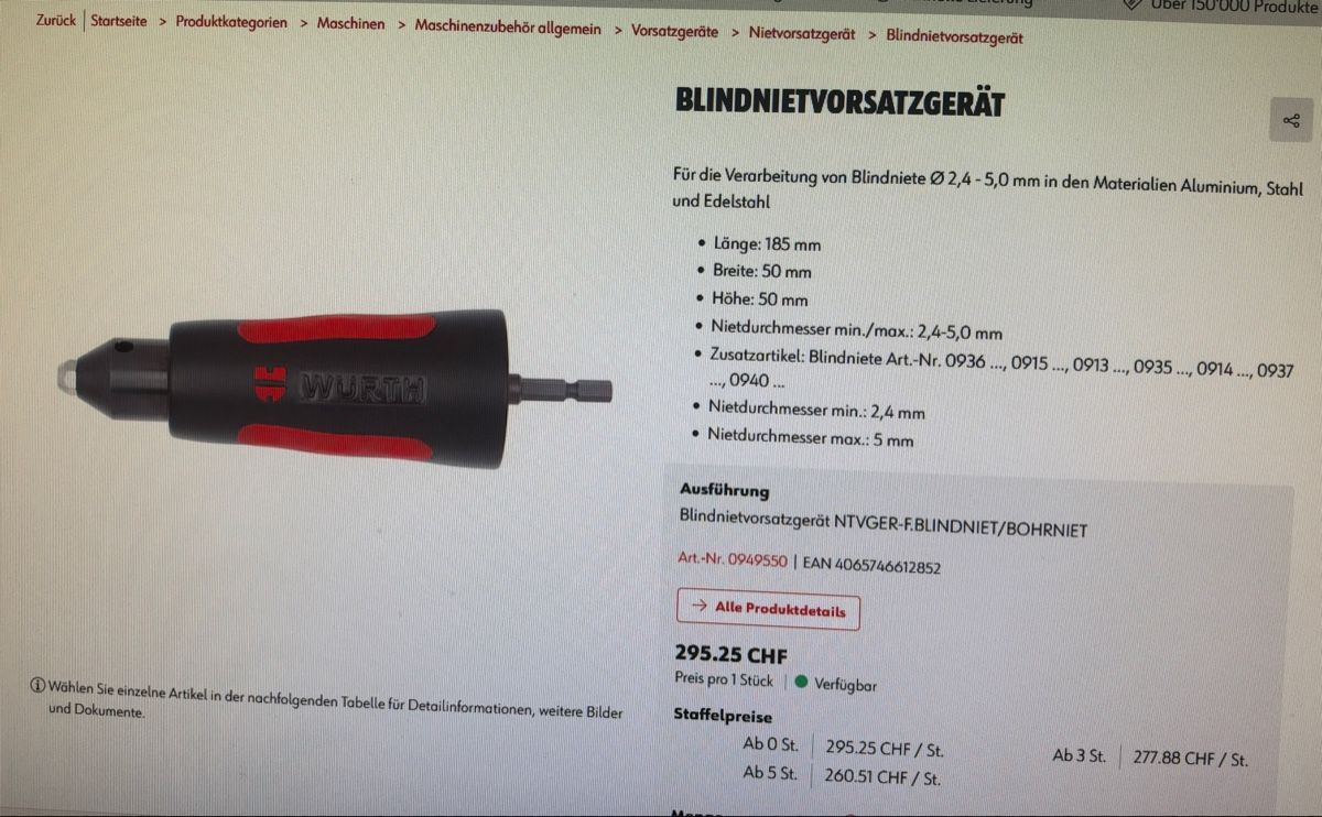 Tutti gli attrezzi: Nietaufsatz Gerät – Nuovo (secondo la descrizione) da Pfaffhausen venduto da Rolinda 3