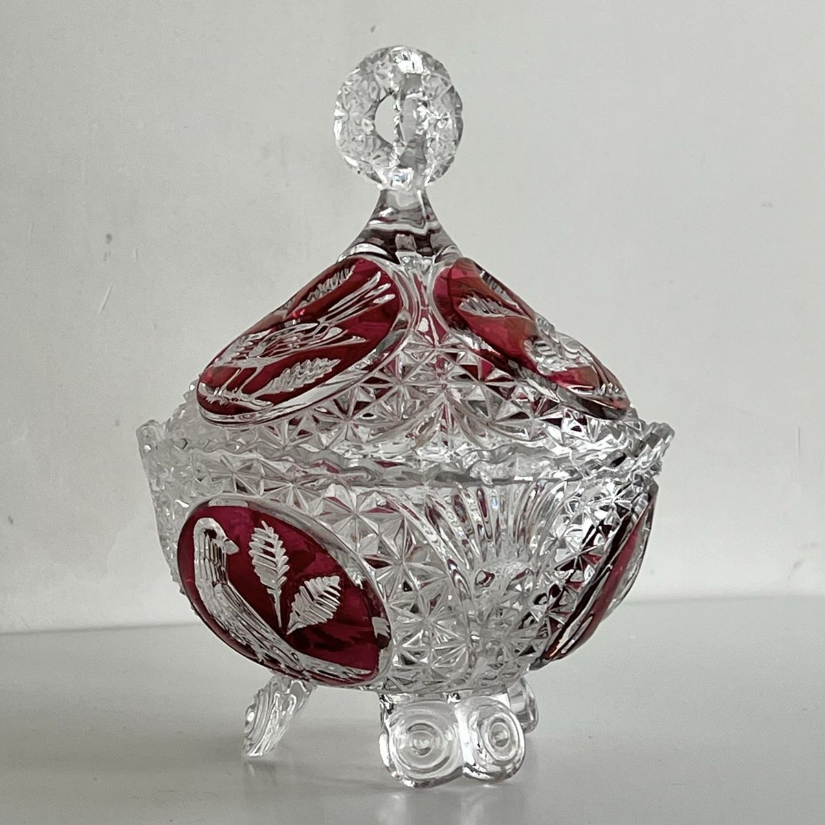 Zuckerdosen: Ruby crystal Bonbonnière / Hofbauer Byrdes – Gebraucht aus Oberägeri von Theonose74 1