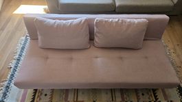 Schlafsofa rosa Stoff gut erhalten 3-Sitzer