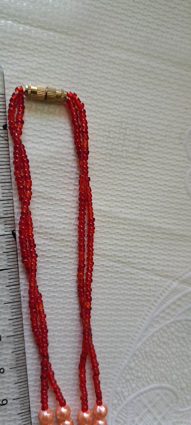 Catenine: Handmade Beaded Necklace - Red pink Summer Accessor – Nuovo (secondo la descrizione) da Bern venduto da mahilini 4