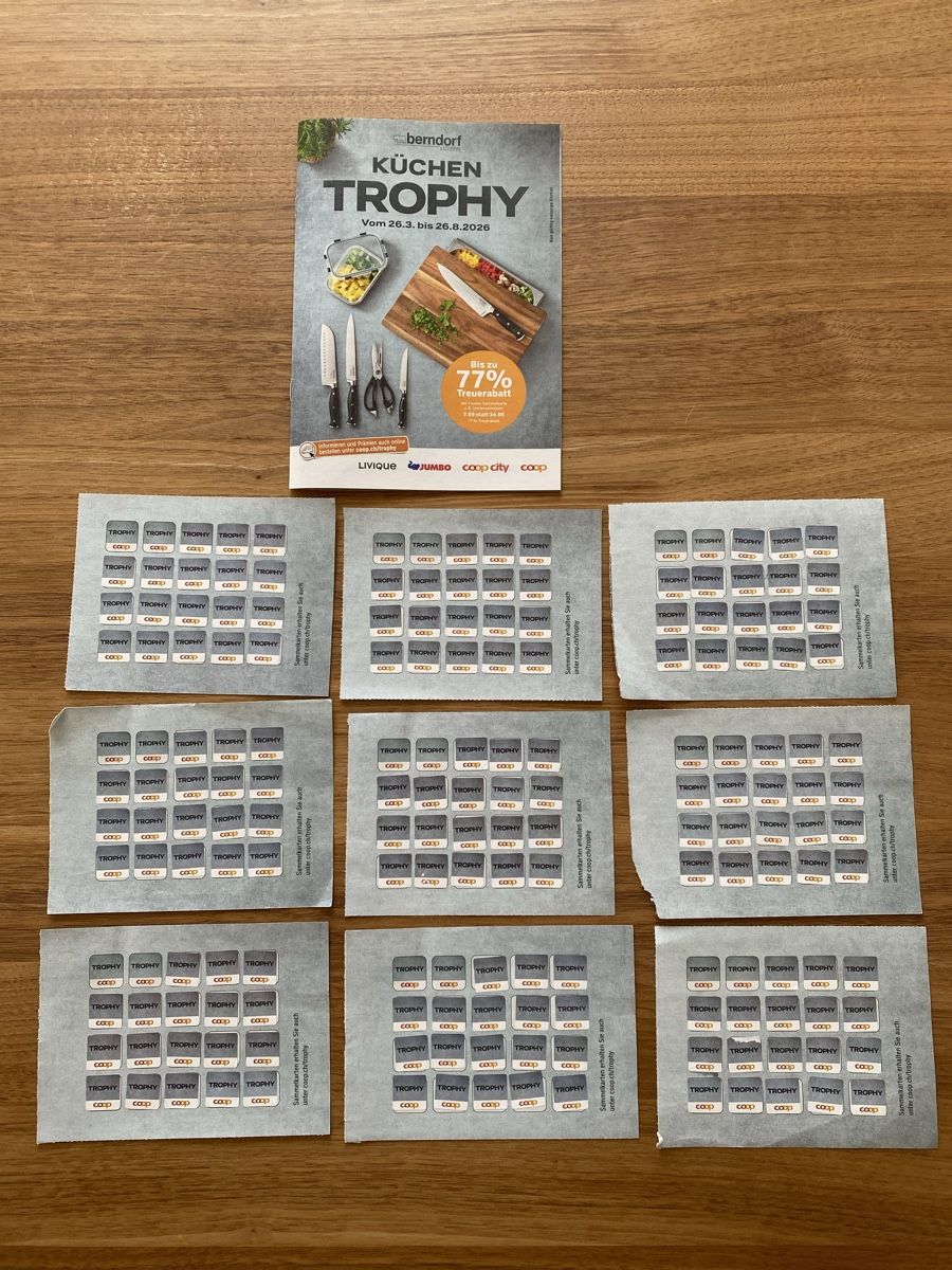 Coop Raccolte di bollini & punti: Coop Trophy Kleberli - 9 Karten – Usato da Unterterzen venduto da bac_287t
