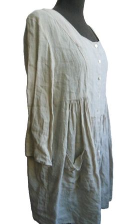 Gudrun Sjöden L ca. Gr. 40 sMasse  Tunika Kleid Leinen beige