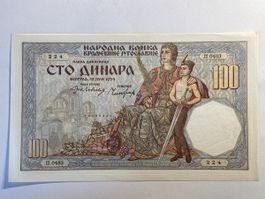 Banknote Jugoslawien 100 Dinar 1934 AU