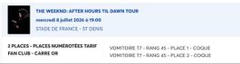 2 Tickets für THE WEEKND in Paris 08.07.26
