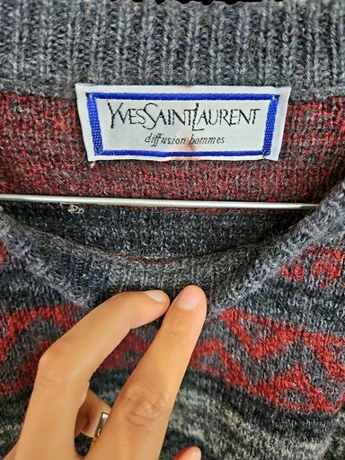 Lotti di vestiti: Yves Saint Laurent Herren Wollpullover gestreift - – Usato da Zug venduto da vinokilo 4