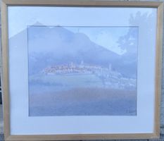 A. Aubert (XXe) | Romont aquarelle