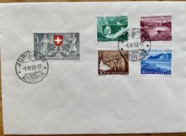 CH-Satzbrief, Pro Patria, 1.VI.53, Kp. FDC, Fr. 90.-