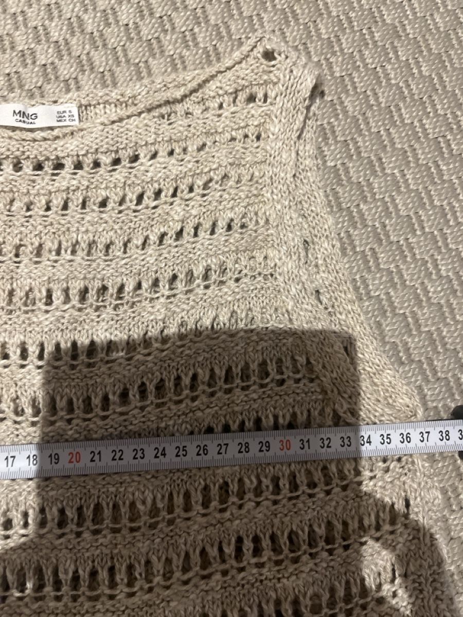 Mango Top: Mango Stricktop beige ärmellos, S – Usato da Solothurn venduto da Bobesch08 5