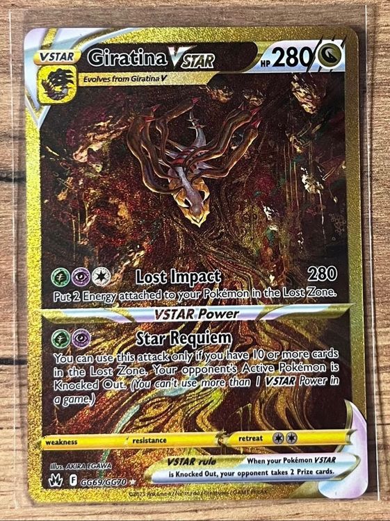 GIRATINA VSTAR GOLD GG69 GG70 CROWN ZENITH POKEMON KARTE Neu gem ss 