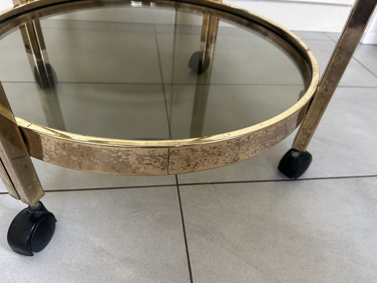 Servierwagen: Servierwagen Metall Glas geraucht ca. 50 cm Durchmesser – Gebraucht aus Lanzenhäusern von vic63 7