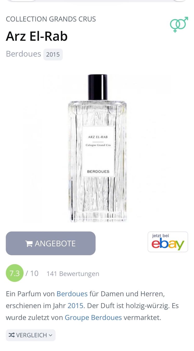 Profumi & Eau de Toilette: BERDOUES Arz El-Rab Abfüllung EDP 5ml. – Nuovo e nell'imballaggio originale da Zürich venduto da deruja 2