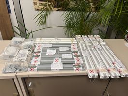 Stoff-Rollos  diverse Masse ! 12 Stück zusammen !