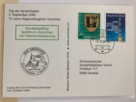 Schweiz 2006 T. Aerophilatelie Fallschirm Solothurn Grenchen