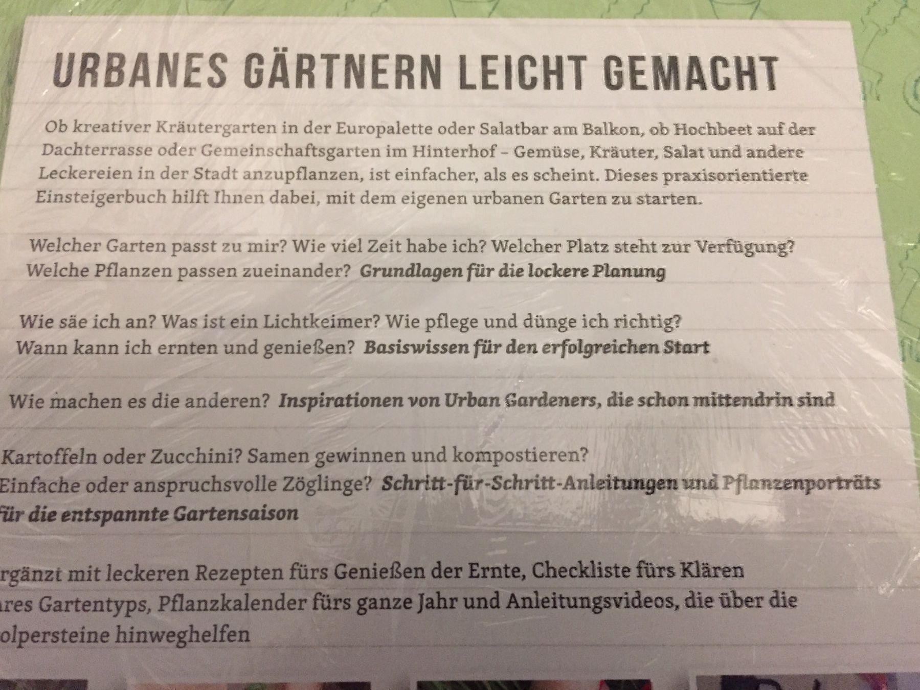 Libri: Buch An die Töpfe, Gärtnern, Los – Nuovo e nell'imballaggio originale da Auenstein venduto da massey01 2