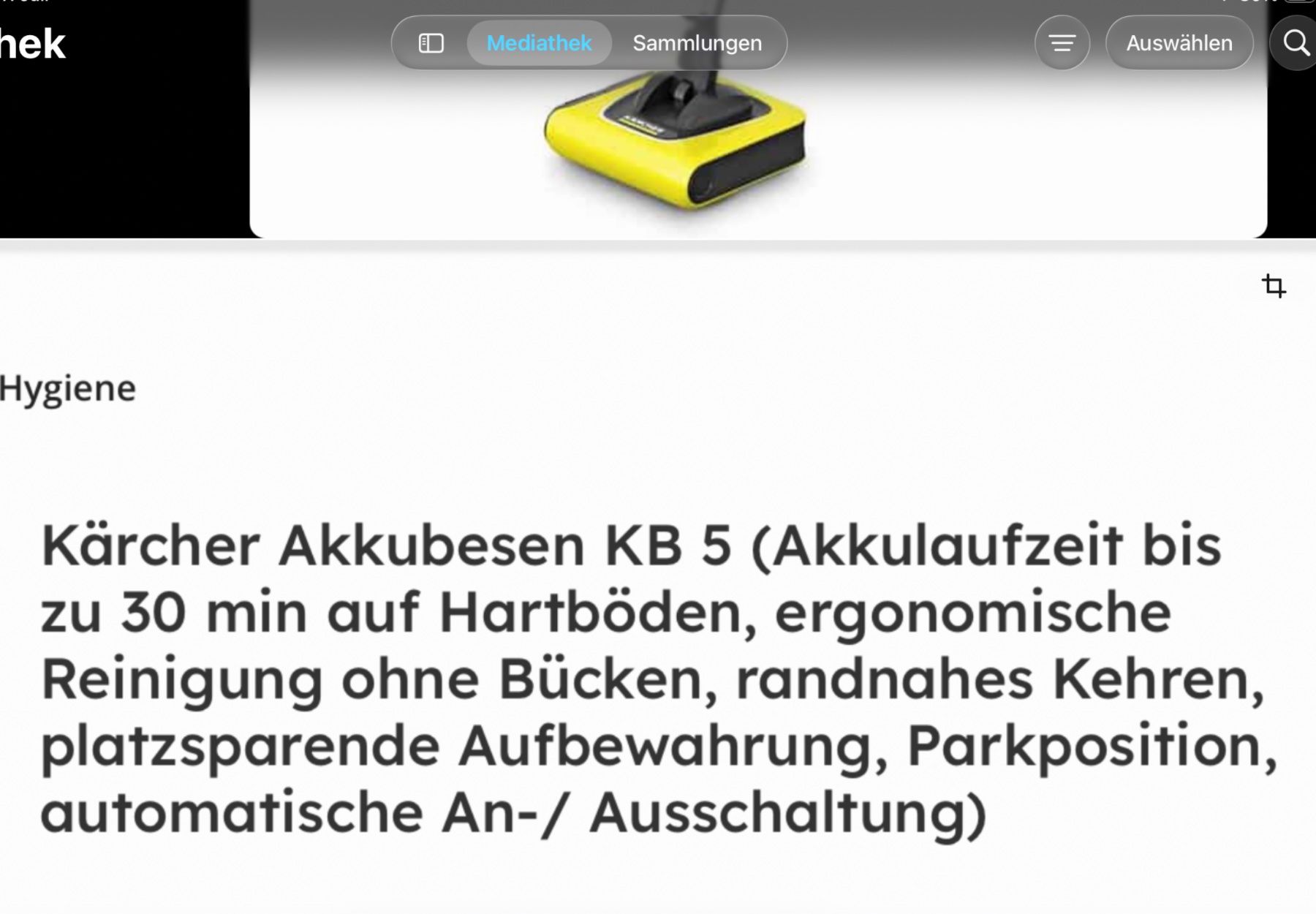 Kärcher Altro per la casa: Kärcher Akkubesen  KB 5 – Nuovo (secondo la descrizione) da Kerzers venduto da MarianneRamseier 1