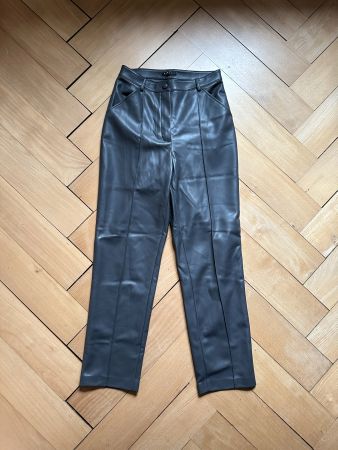 SISLEY - Kunstleder Hose grau 34
