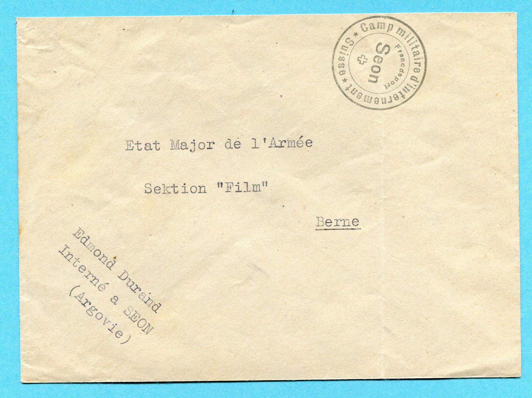 Alle Briefmarken: Brief Camp militaire d'internement Seon – Gebraucht aus Opfikon von Prophila