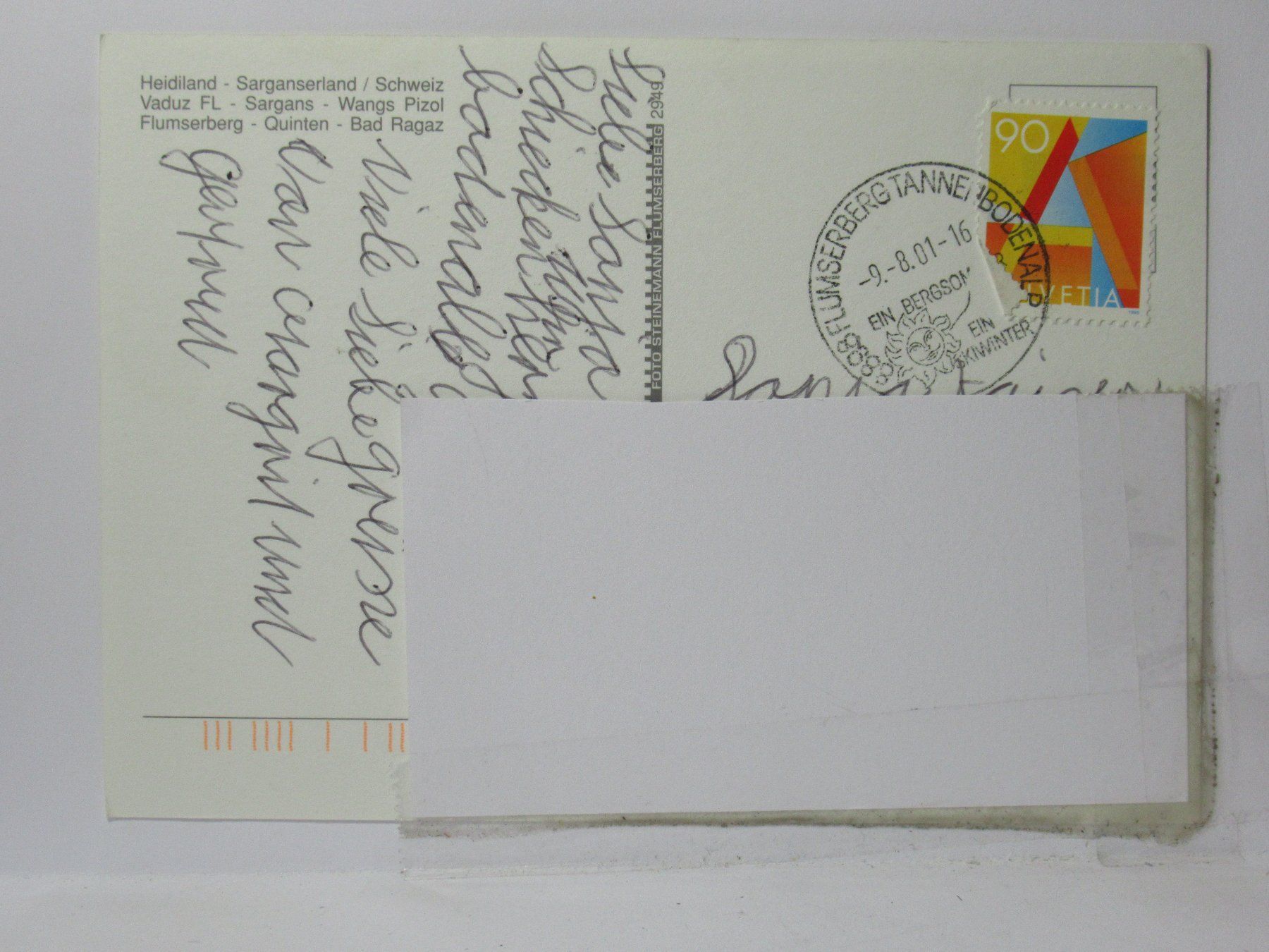 Cartoline postali: Heidiland ,  Sarganserland 2001 – Usato da Grenchen venduto da Bluemchen1900 1